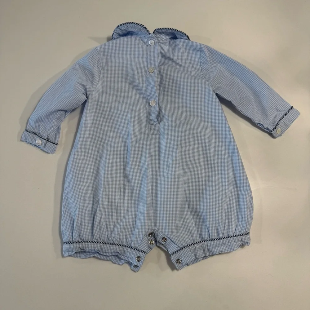 Cecil & Lou Plaid Blue Bubble Kids One Piece Size‎ 12m